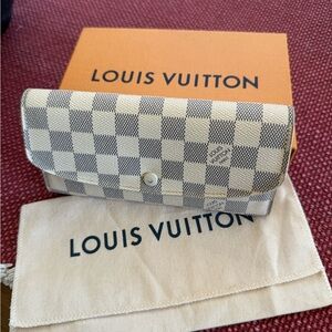 Authentic Louis Vuitton Emilie Wallet Damier Azur Canvas